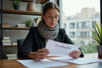 Femme professionnelle examinant des documents sur la loi Duflot