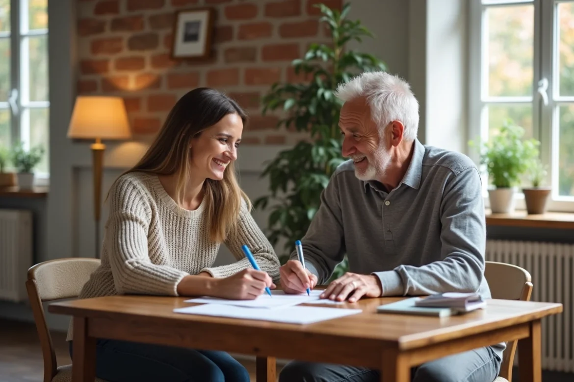 Femme signant un contrat de location dans une maison du nord