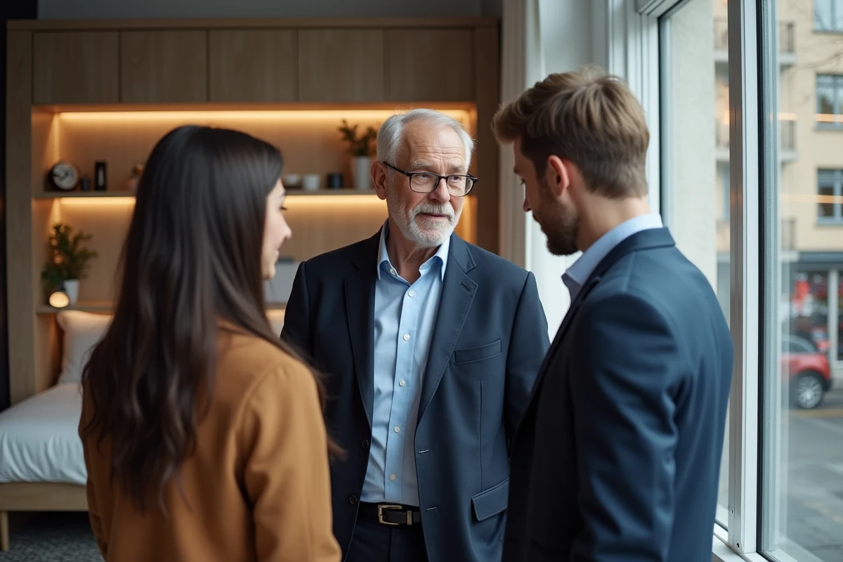 Agent immobilier expliquant l