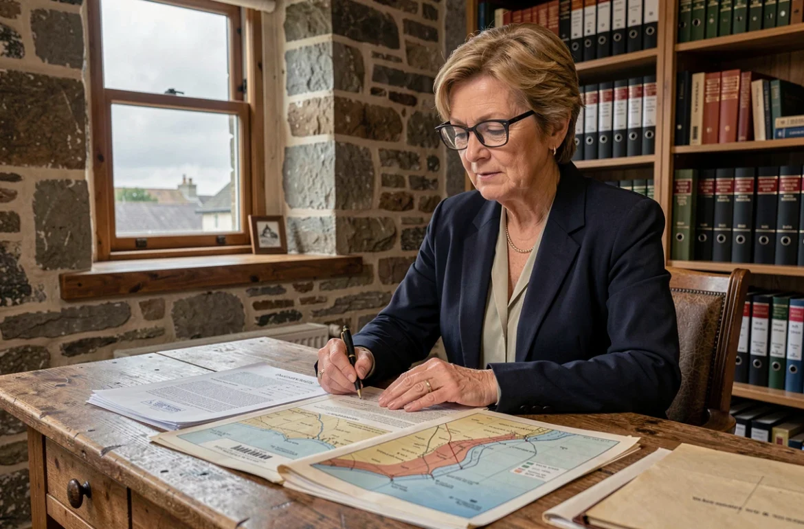 Notaire normande consultant des cartes de risque de recul du littoral et des documents cadastraux pour un achat immobilier sécurisé